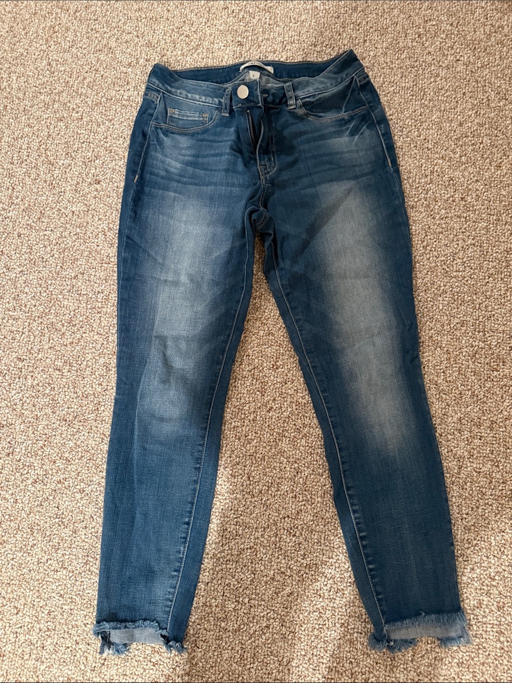 refuge Dark Blue Stretch Skinny Ankle Jeans
